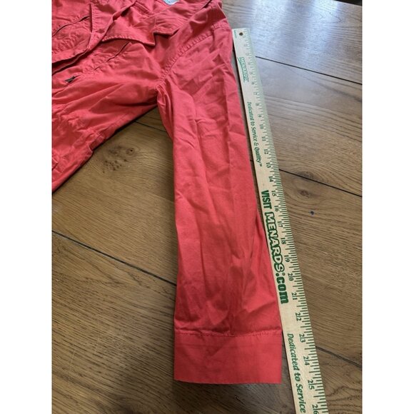 Old Navy Women Rebellion Red Size Medium Long Field Jacket Cotton Zip READ - Picture 7 of 15